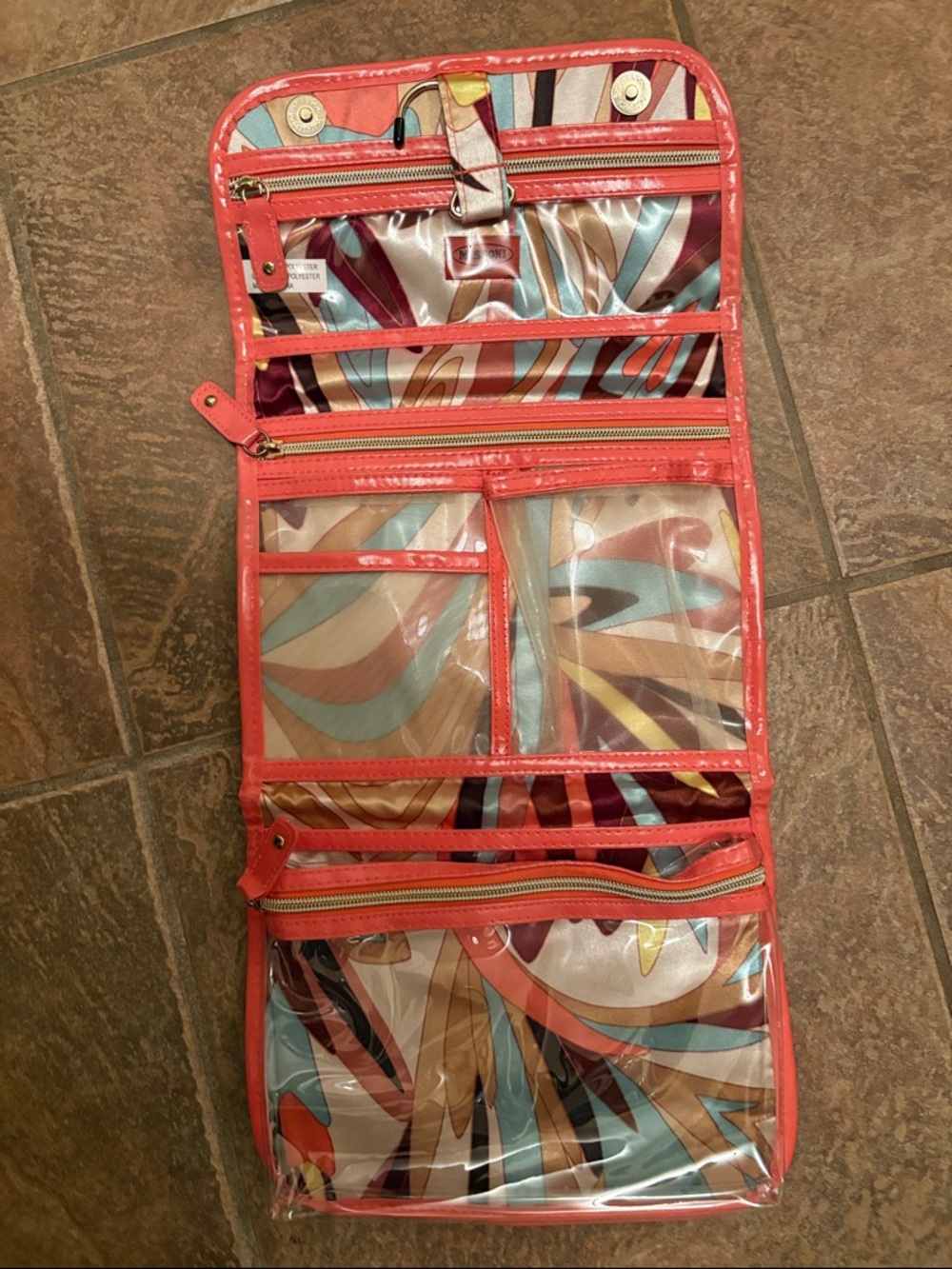 Missoni Multicolor Hanging Makeup Organizer Polyester with Zipper Pockets/Valet - Picture 2 of 2